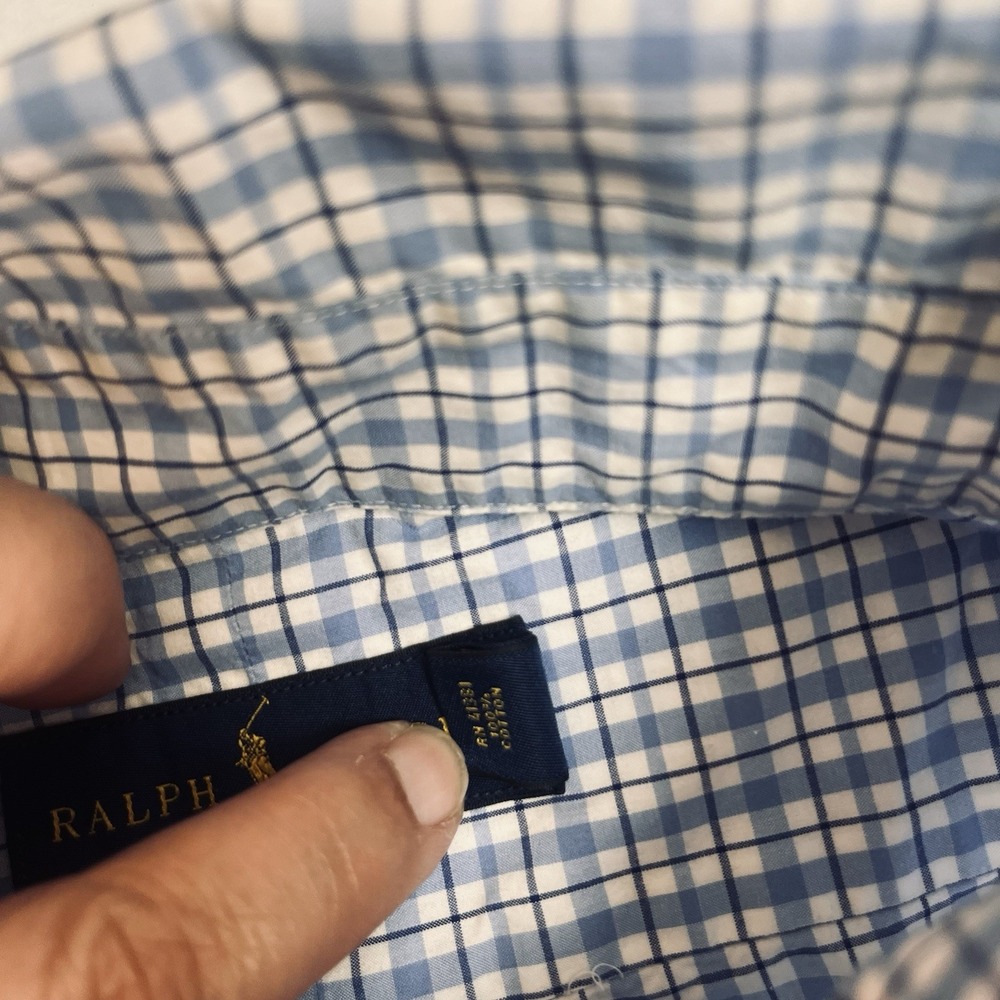 Ralph Lauren Button Down Oxford Shirt Pony Mens L‎ Blue Striped - Picture 4 of 10